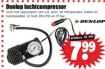Aanbieding: Dunlop luchtcompressor
