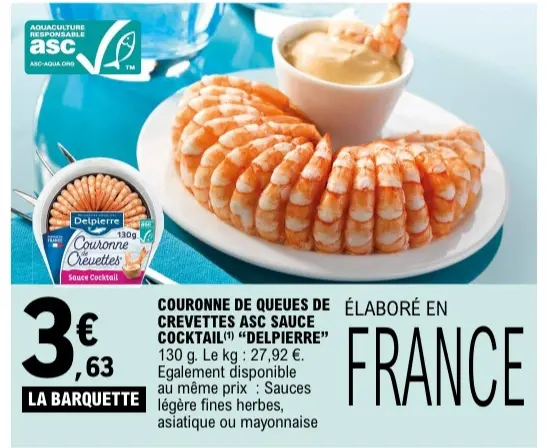 Offre: Delpierre Couronne de queues de crevettes ASC sauce cocktail