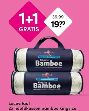 Aanbieding: Lucovitaal hoofdkussen bamboe kingsize