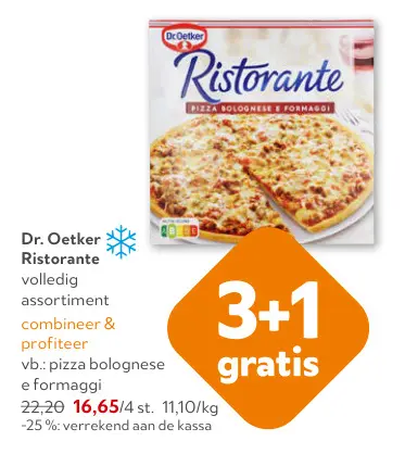 Promotie: Ristorante pizza bolognese e formaggi