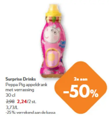 Promotie: Surprise Drinks Peppa Pig appeldrank
