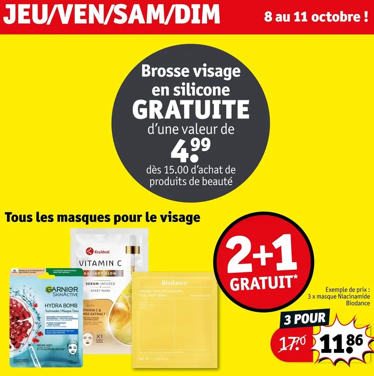 Offre: Masques pour le visage