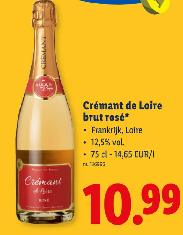 Promotie: Crémant de Loire brut rosé