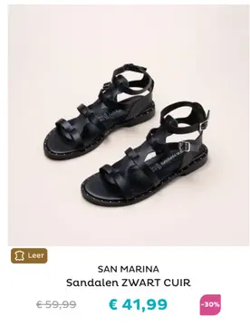Aanbieding: Sandalen ZWART CUIR
