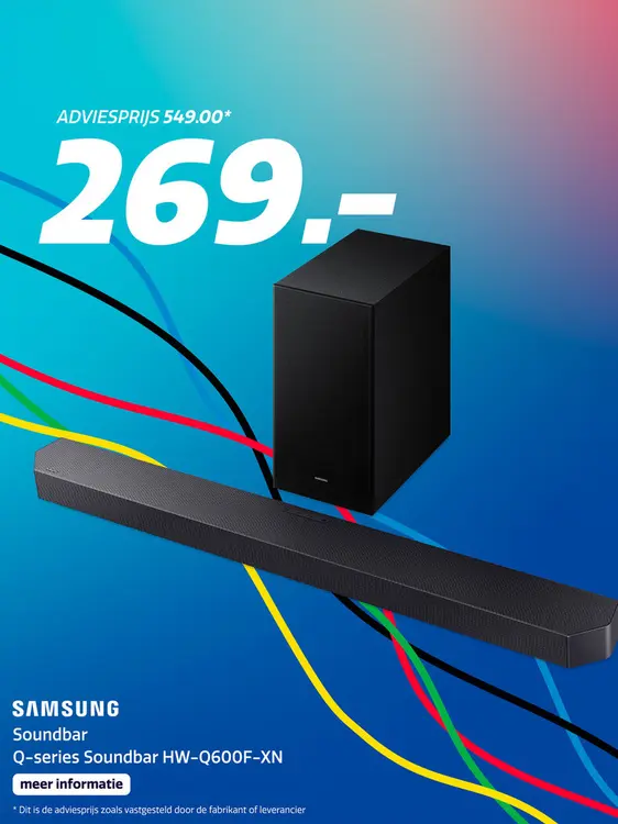 Aanbieding: Samsung Cinematic Soundbar HW-Q600F 2025