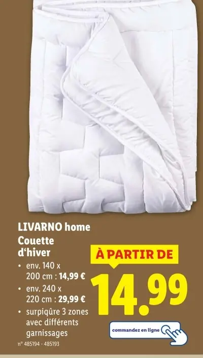 Offre: couette d'hiver