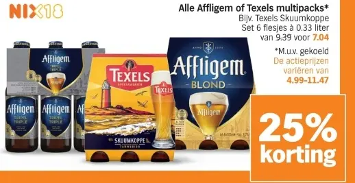 Aanbieding: Affligem or Texels multipacks
