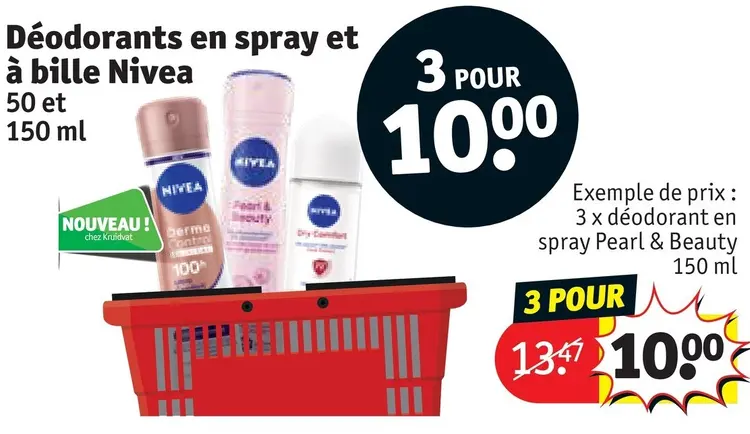 Offre: Déodorants en spray et à bille
