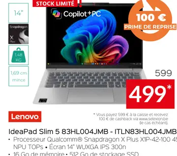 Offre: IdeaPad Slim 5 83HL004JMB - ITLN83HL004JMB