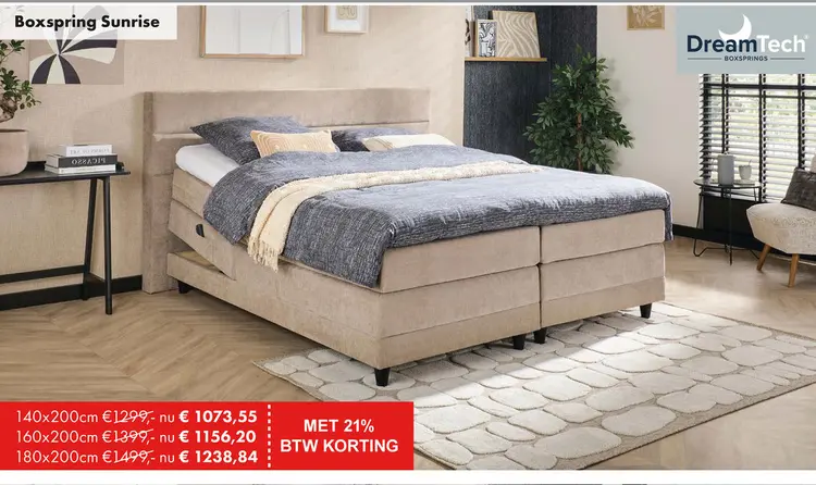 Aanbieding: Sunrise boxspring taupe