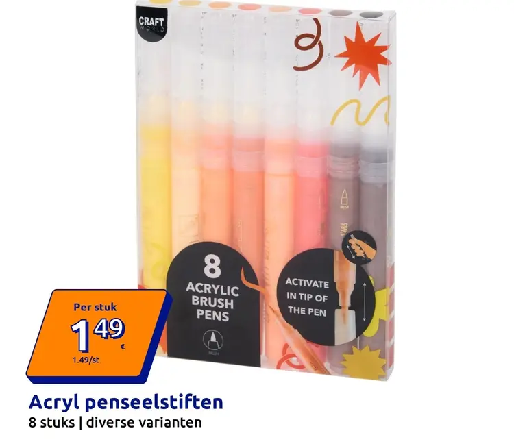 Promotie: Acryl penseelstiften