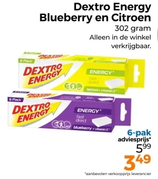 Aanbieding: Dextro Energy Blueberry en Citroen