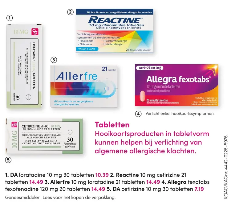 Aanbieding: Hooikoorts tabletten
