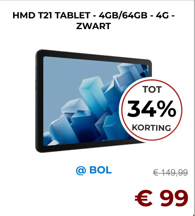 Aanbieding: Hmd t21 tablet