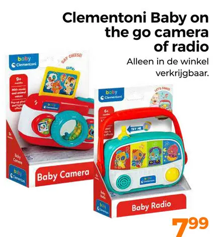 Aanbieding: Clementoni Baby on the go camera of radio