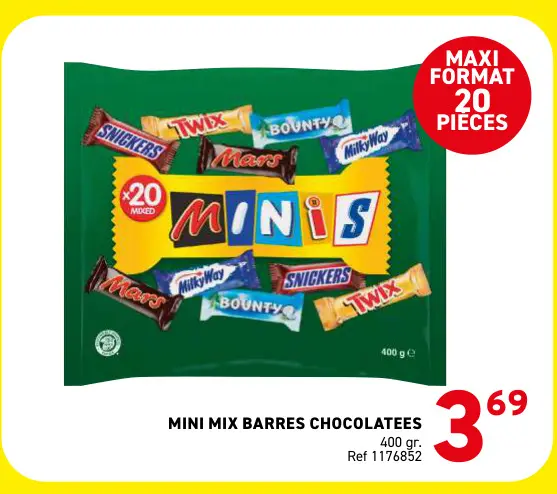 Offre: Mini mix barres chocolatees