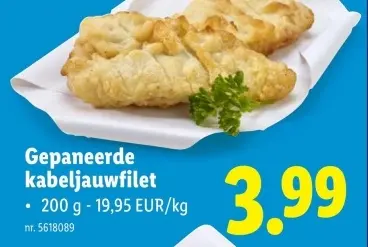 Promotie: Gepaneerde kabeljauwfilet