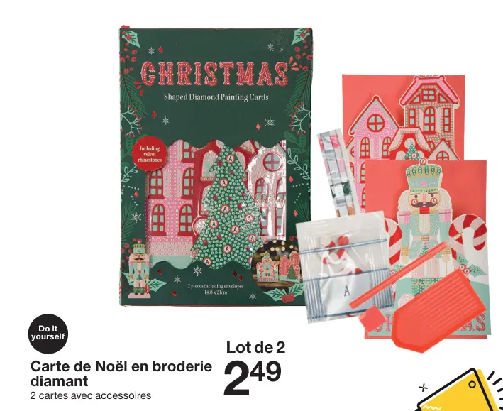 Offre: Carte de Noël en broderie diamant