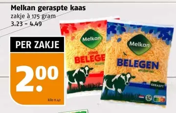 Aanbieding: Melkan geraspte kaas