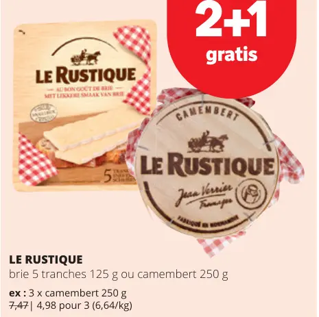 Offre: Brie 5 tranches ou camembert