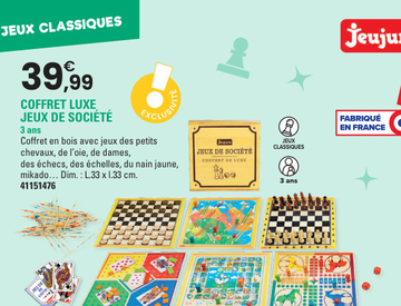 Offre: COFFRET LUXE JEUX DE SOCIÉTÉ