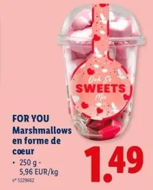 Offre: Marshmallows en forme de coeur