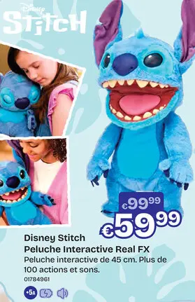 Offre: Disney Stitch Peluche Interactive Real FX