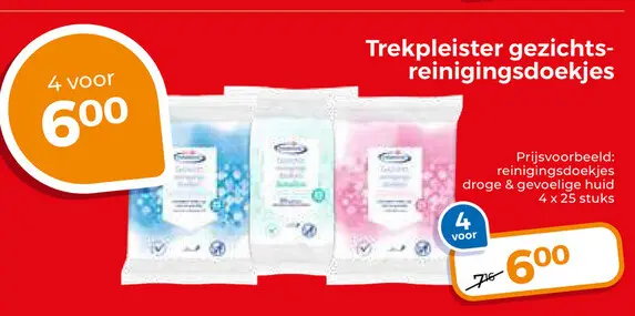 Aanbieding: Trekpleister gezichtsreinigingsdoekjes