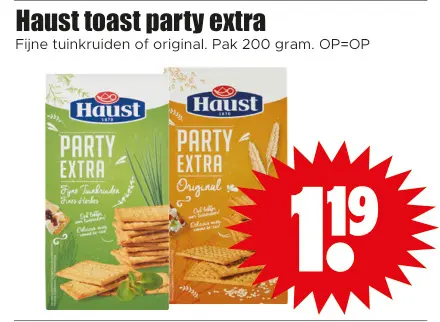 Aanbieding: Toast party extra