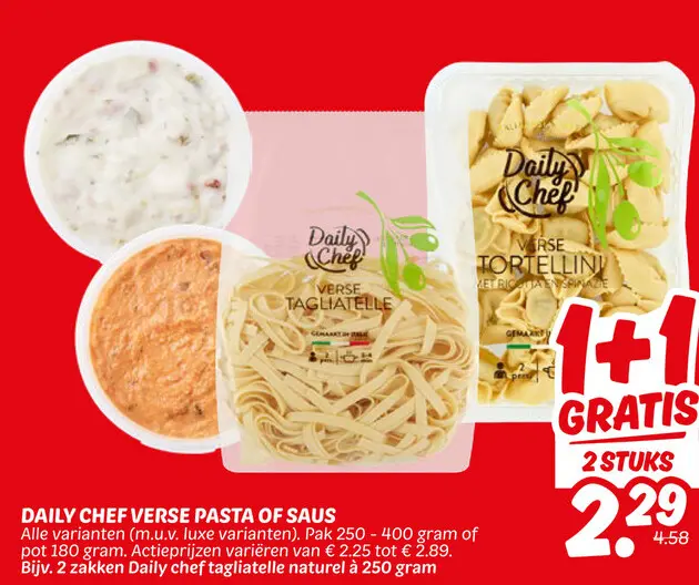 Aanbieding: Verse pasta of saus