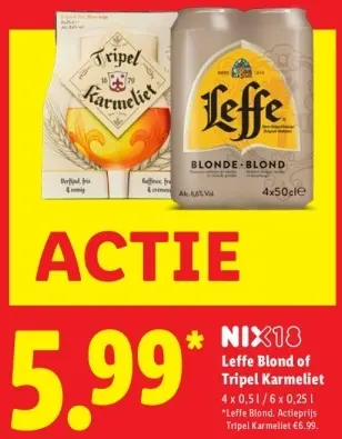 Aanbieding: Leffe Blond of Tripel Karmeliet