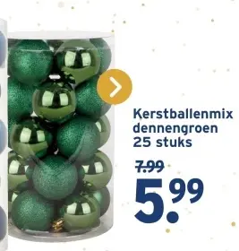 Aanbieding: Kerstballenmix dennengroen