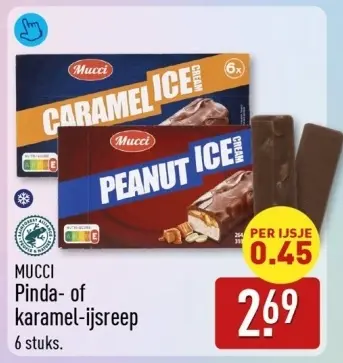 Aanbieding: Pinda- of karamel-ijsreep