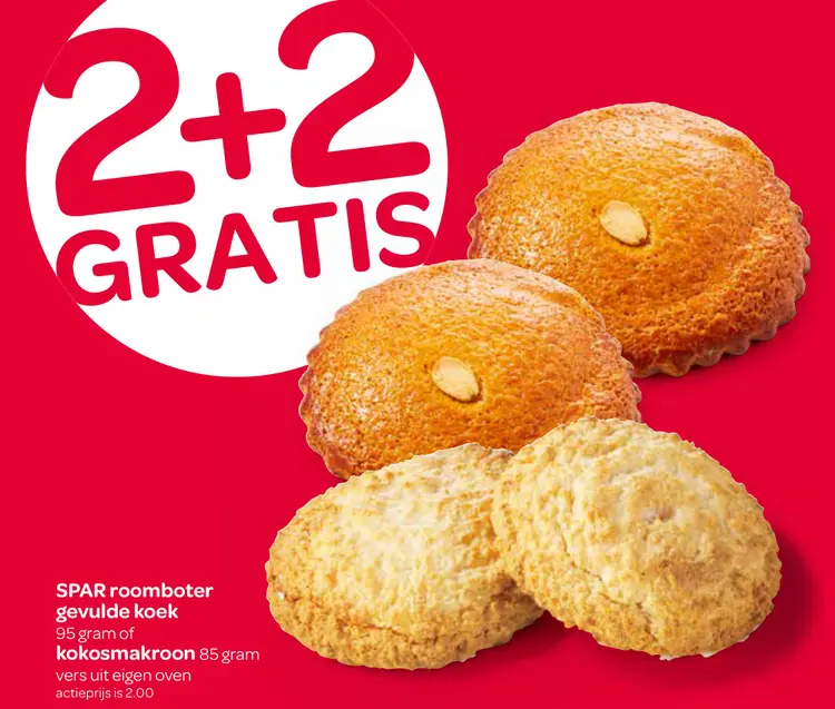 Aanbieding: roomboter gevulde koek of kokosmakroon
