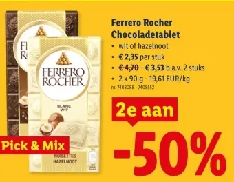 Promotie: Chocoladetablet