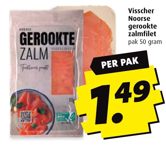 Aanbieding: Visscher Noorse gerookte zalmfilet