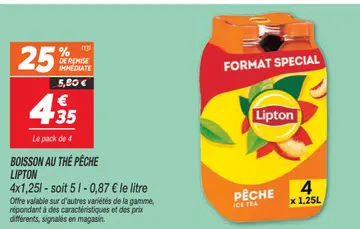 Offre: BOISSON AU THÉ PÊCHE 4x1,25l