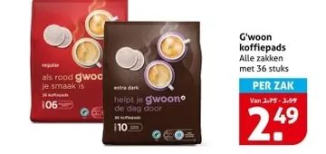 Aanbieding: G'woon koffiepads