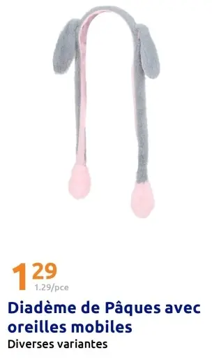 Offre: Diadème de Pâques avec oreilles mobiles
