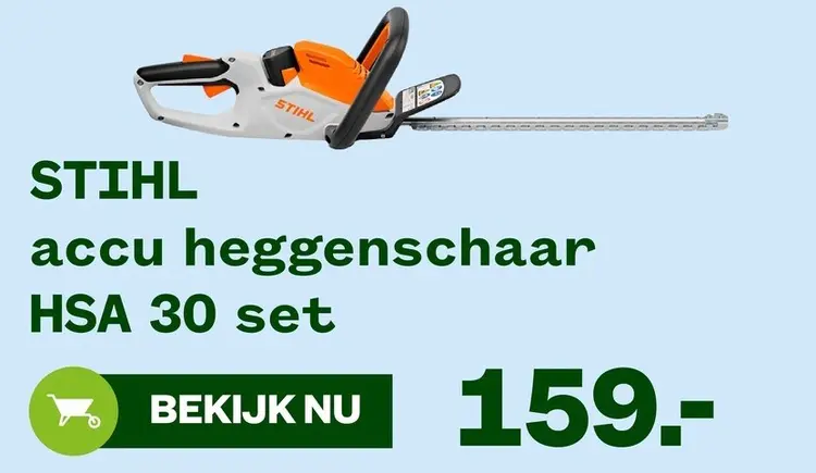 Aanbieding: accu heggenschaar HSA 30 set