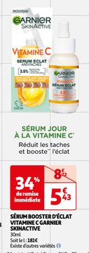 Aanbieding: SÉRUM BOOSTER D'ÉCLAT VITAMINE C GARNIER SKINACTIVE