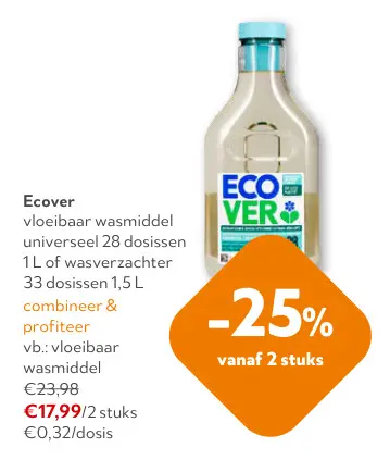 Aanbieding: vloeibaar wasmiddel universeel of wasverzachter