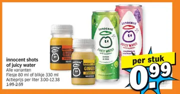 Aanbieding: innocent shots of juicy water
