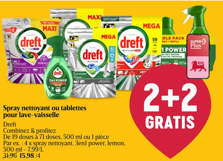 Offre: Spray nettoyant ou tablettes pour lave-vaisse