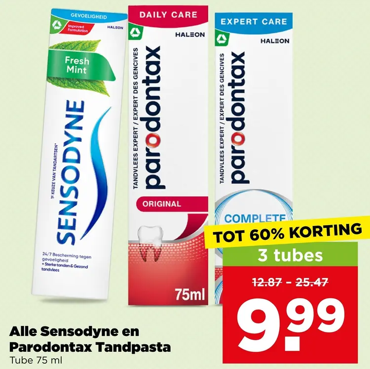 Aanbieding: Alle Sensodyne en Parodontax Tandpasta