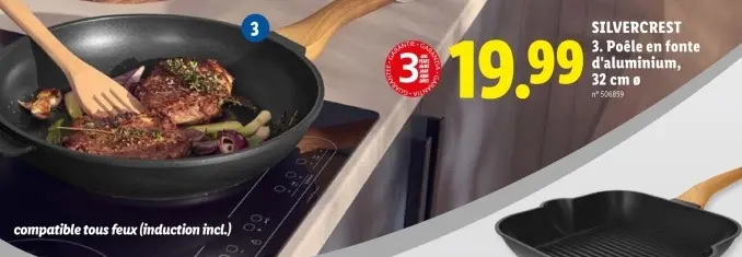 Offre: Poêle en fonte d'aluminium