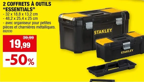 Offre: Stanley Essential Toolbox boîte à  outils 2 pièces