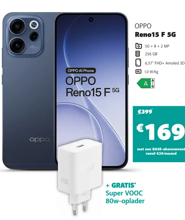 Promotie: Oppo Reno15 F 5G + Super VOOC 80w-oplader
