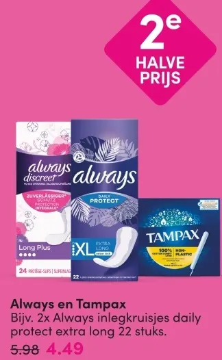 Aanbieding: Always en Tampax