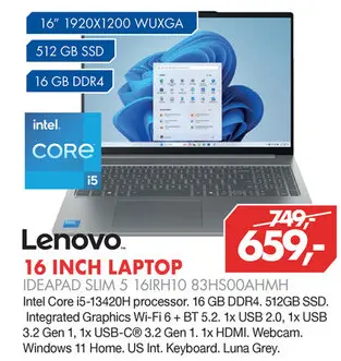 Aanbieding: Lenovo 16 INCH LAPTOP IDEAPAD SLIM 5 16IRH10 